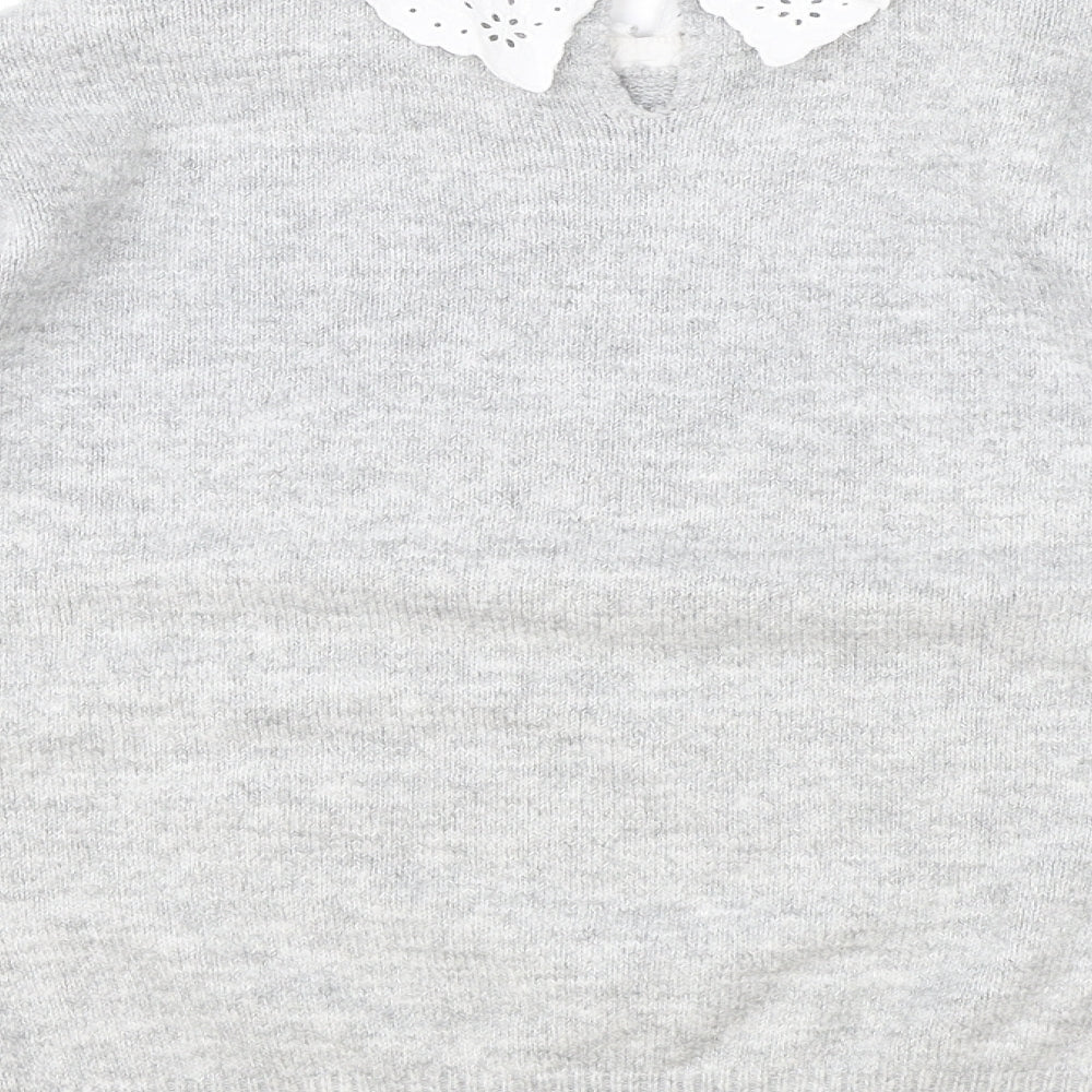 Primark Womens Grey Collared Acrylic Pullover Jumper Size L