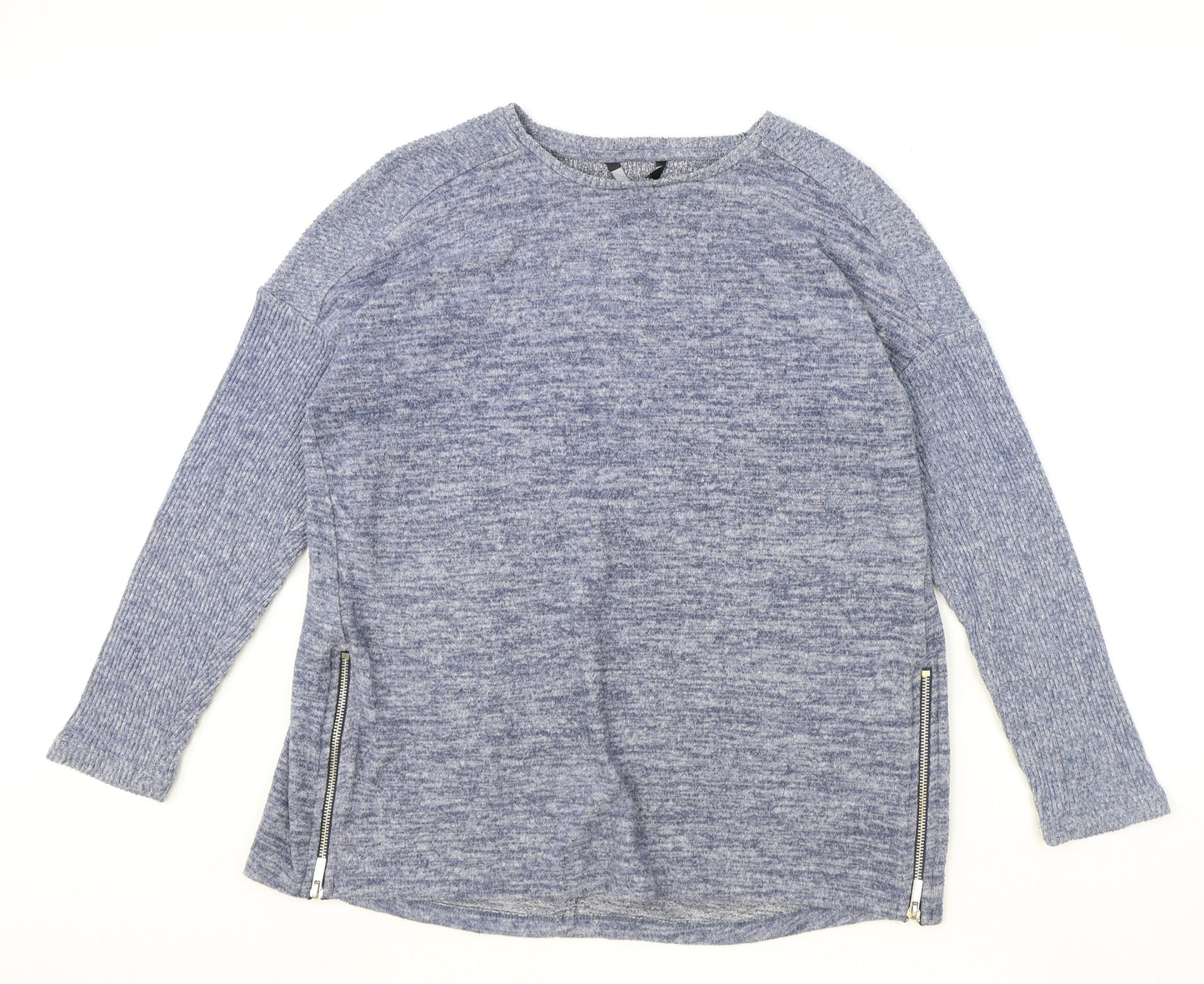 George Womens Blue Round Neck Cotton Pullover Jumper Size S