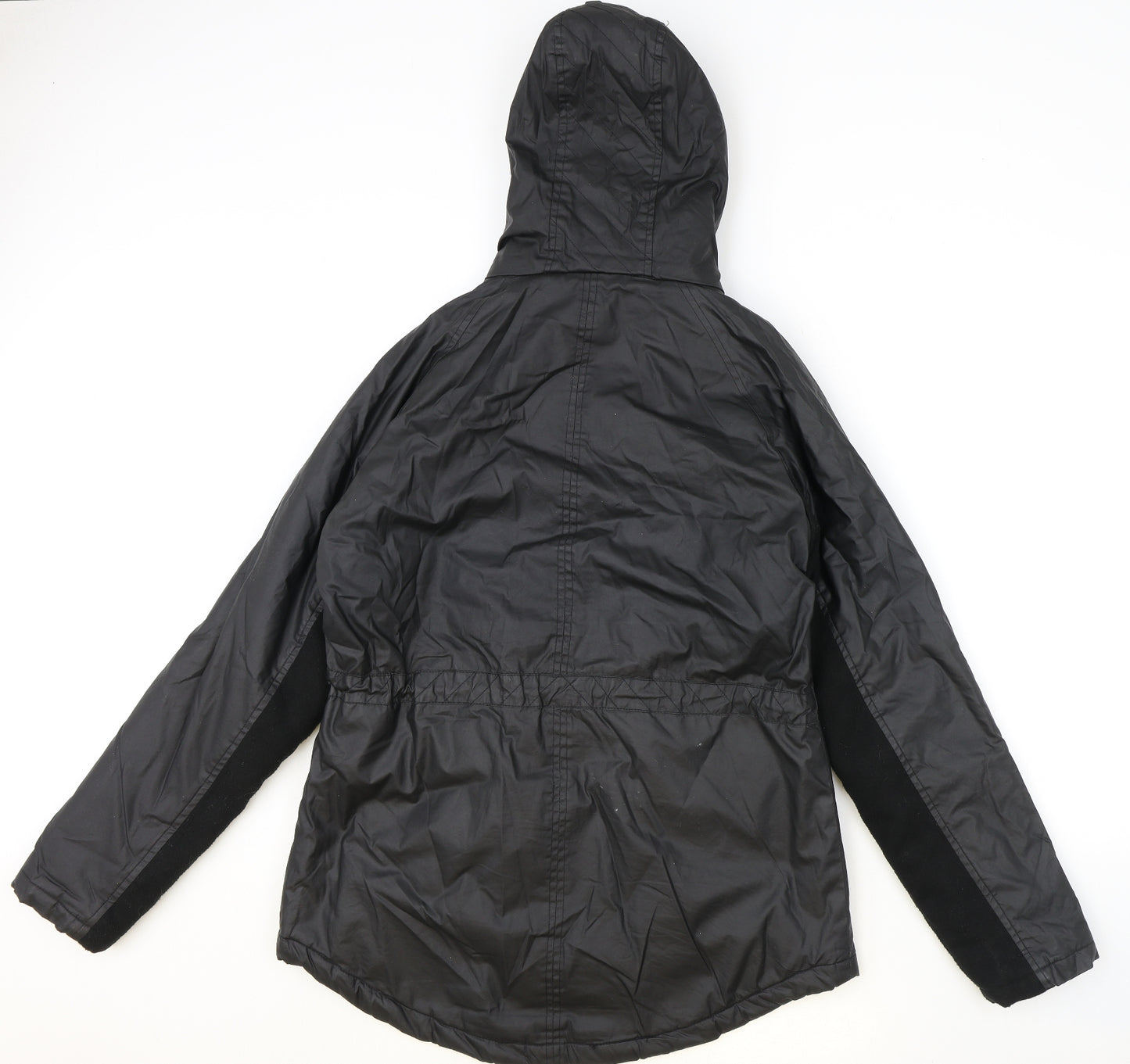 Collections Womens Black Parka Coat Size 12 Zip