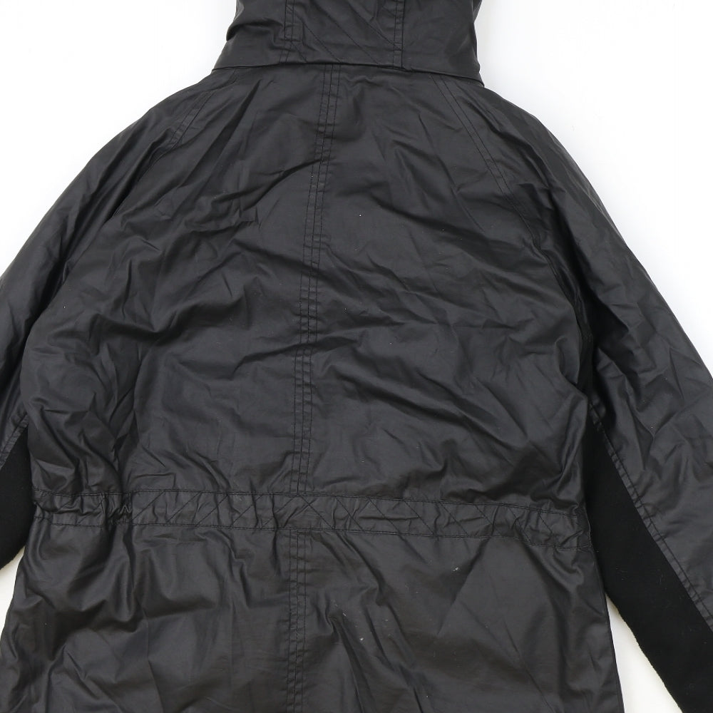 Collections Womens Black Parka Coat Size 12 Zip