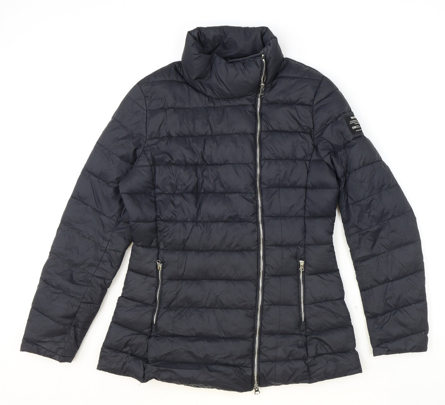 ecoalf Womens Black Quilted Jacket Size M Zip