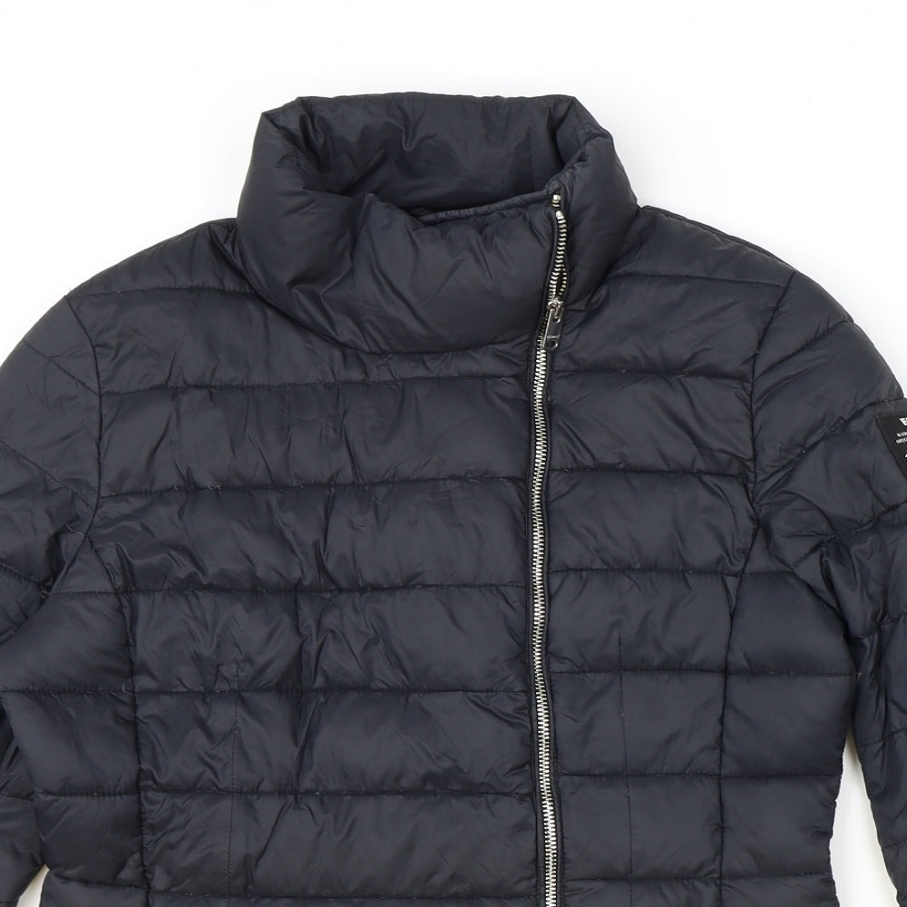 ecoalf Womens Black Quilted Jacket Size M Zip