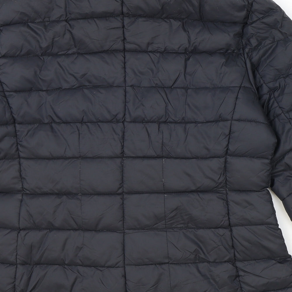 ecoalf Womens Black Quilted Jacket Size M Zip