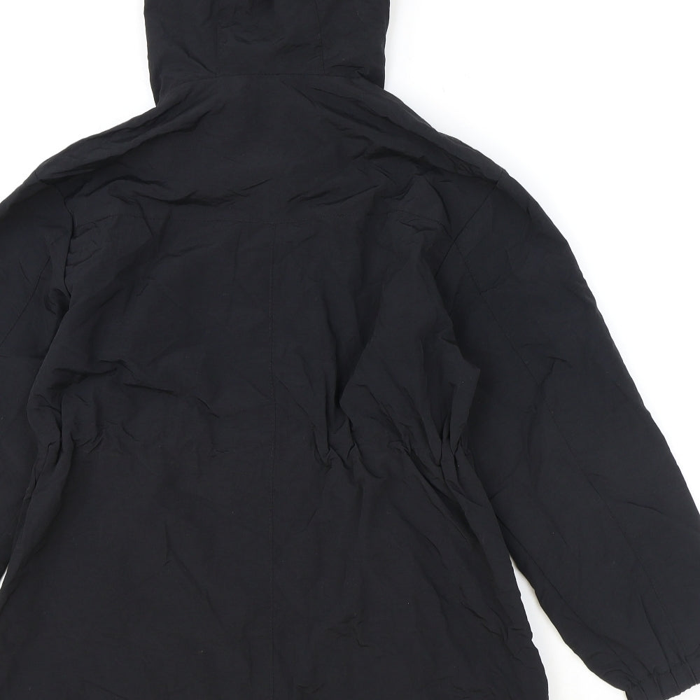 Zara Girls Black Parka Coat Size 9 Years Zip