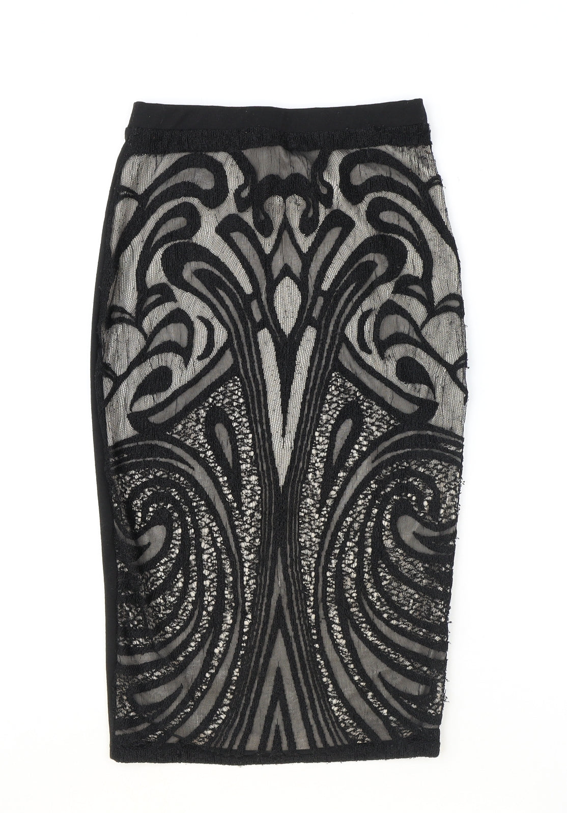 Atmosphere Womens Black Geometric Polyester Straight & Pencil Skirt Size 8