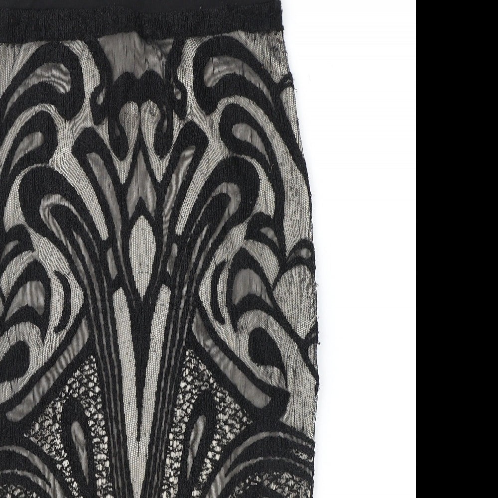 Atmosphere Womens Black Geometric Polyester Straight & Pencil Skirt Size 8