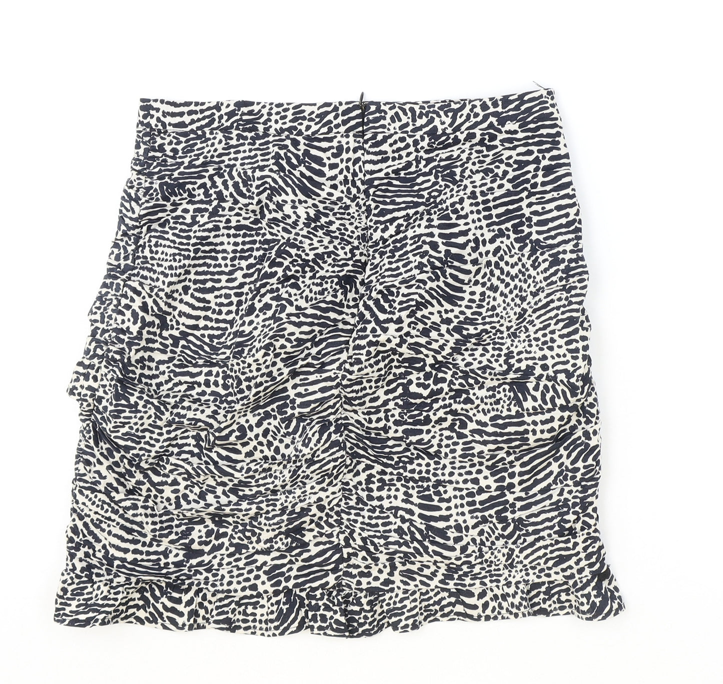 Stradivarius Womens Multicoloured Animal Print Polyester Mini Skirt Size M Zip