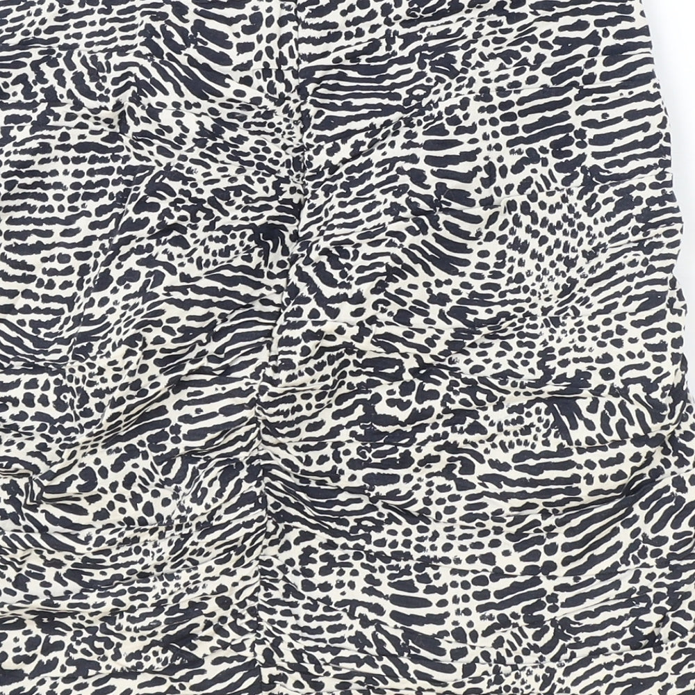 Stradivarius Womens Multicoloured Animal Print Polyester Mini Skirt Size M Zip