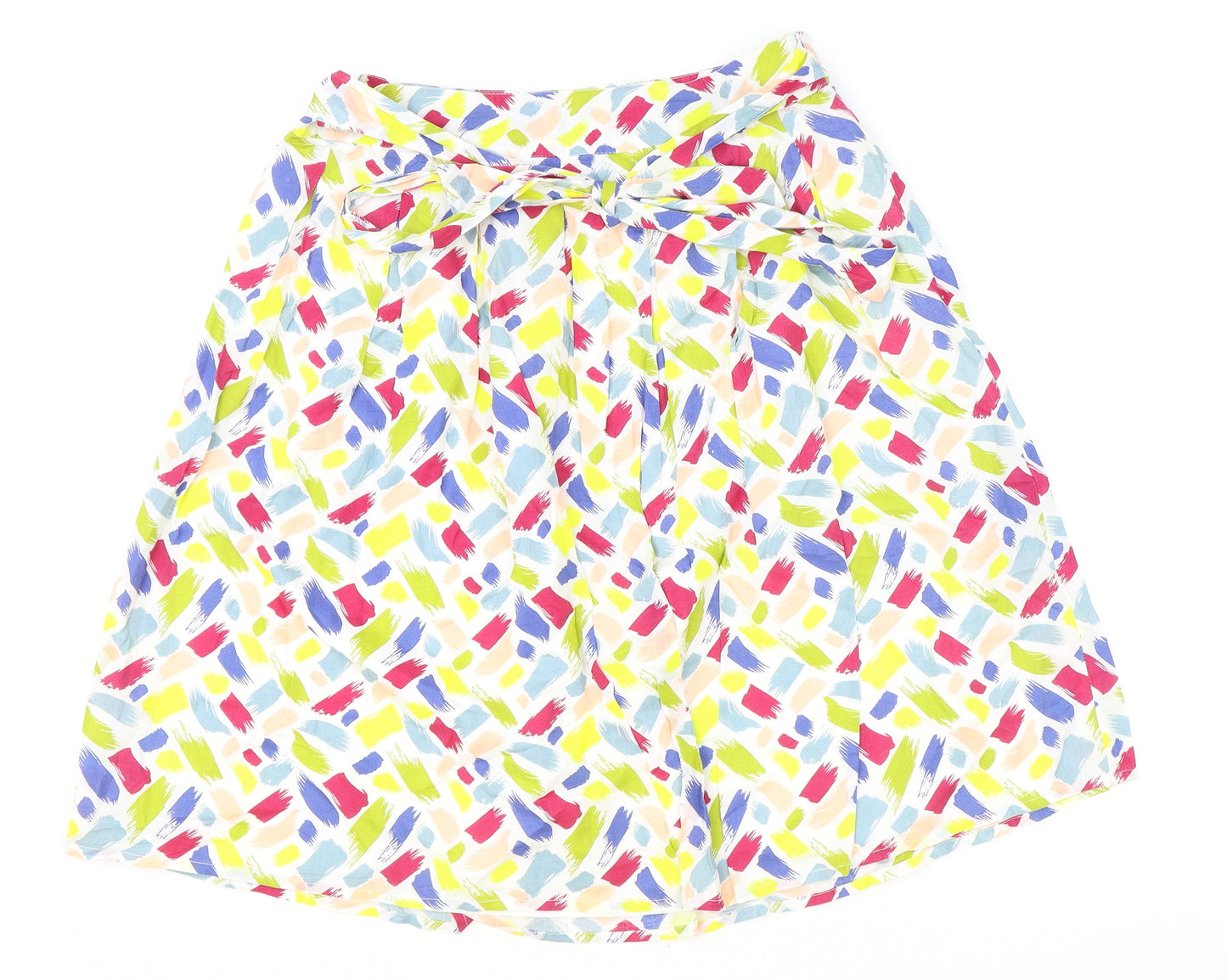 Heyton Womens Multicoloured Geometric Cotton A-Line Skirt Size 14 Zip