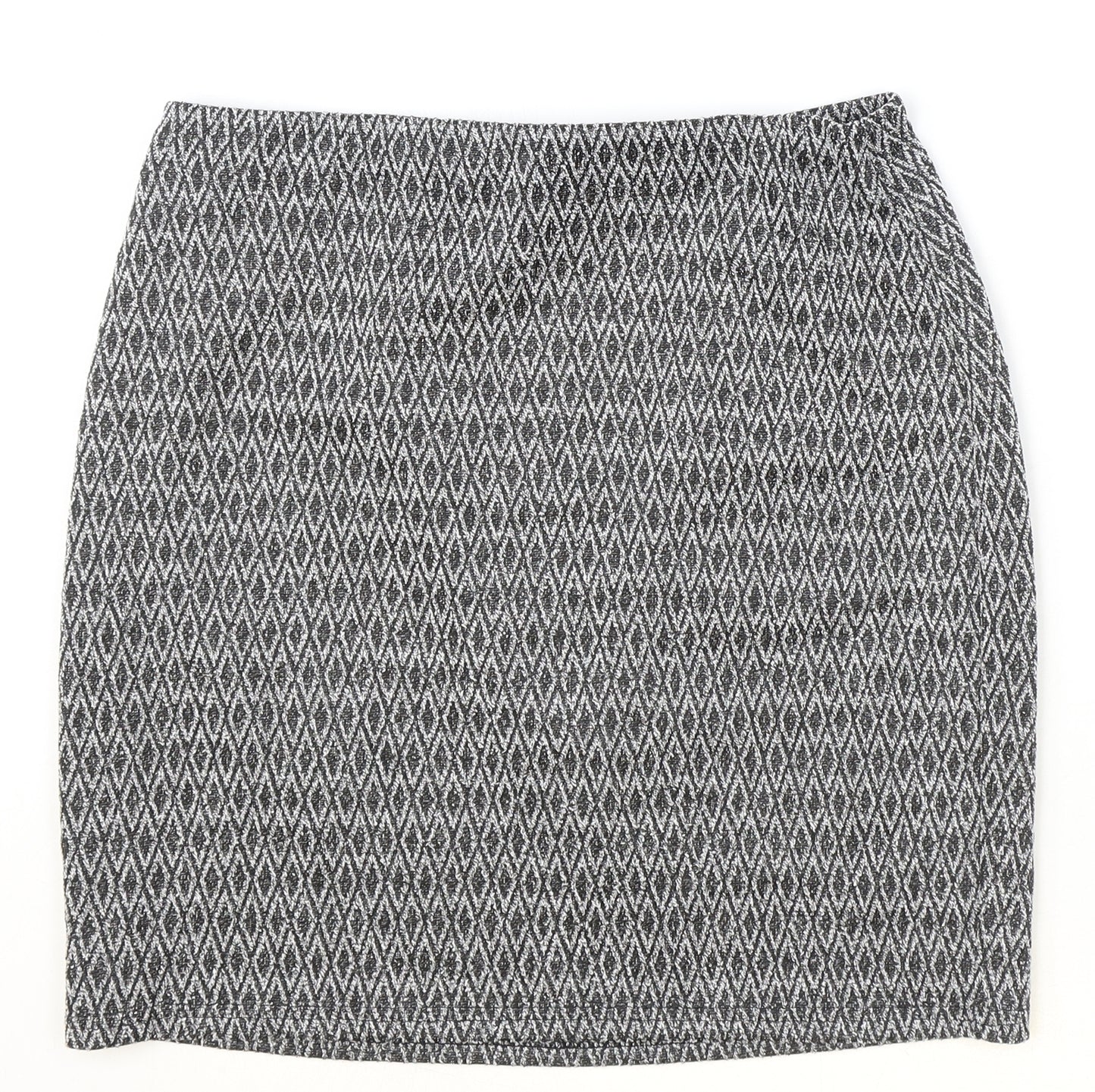 Papaya Womens Grey Geometric Polyester Mini Skirt Size 12