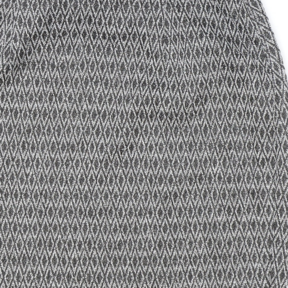 Papaya Womens Grey Geometric Polyester Mini Skirt Size 12