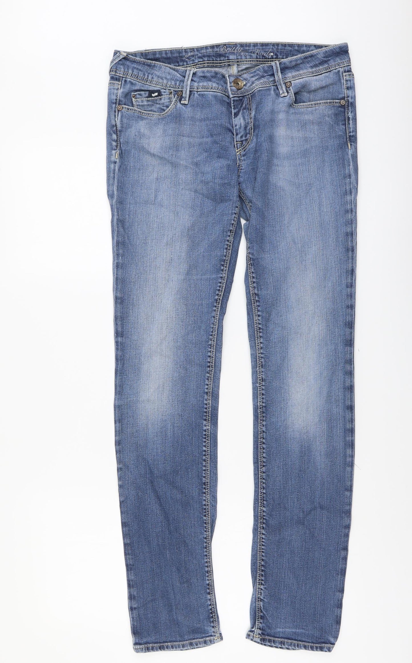 GAS Womens Blue Cotton Straight Jeans Size 32 in L30 in Regular Button