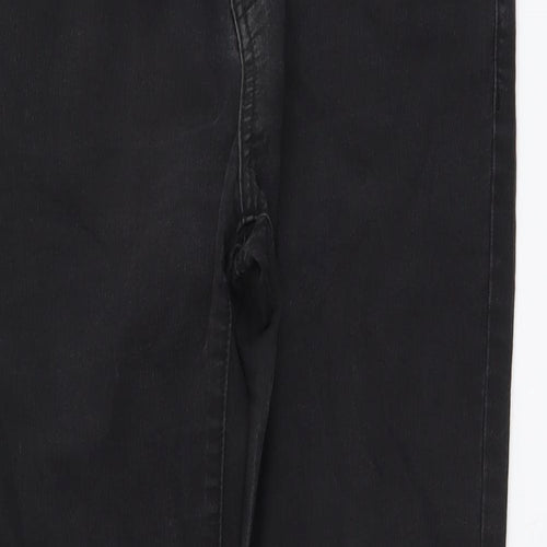 YesYes Womens Grey Cotton Straight Jeans Size 16 L27 in Regular Button