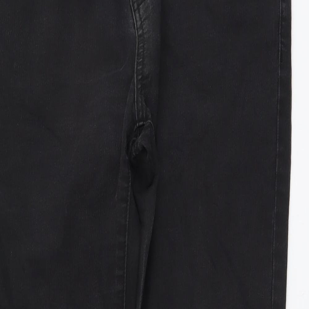 YesYes Womens Grey Cotton Straight Jeans Size 16 L27 in Regular Button