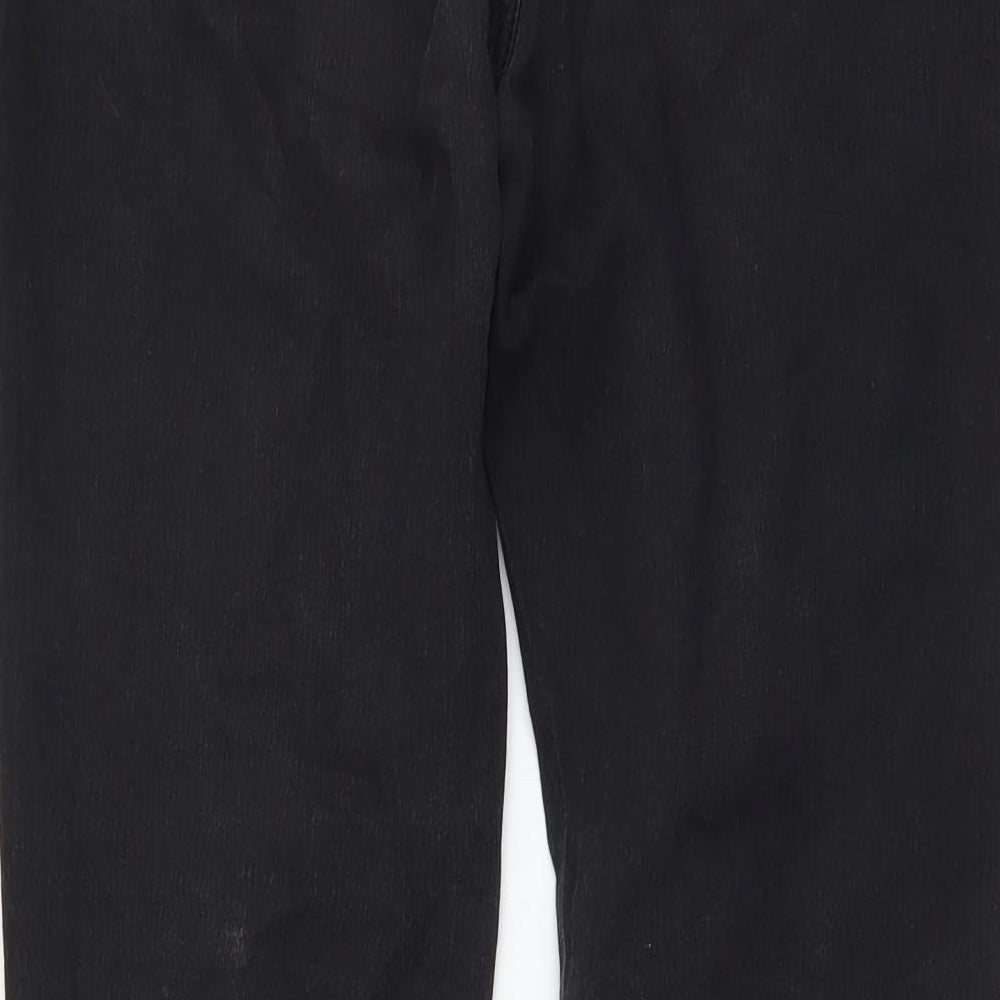 YesYes Womens Grey Cotton Straight Jeans Size 16 L27 in Regular Button