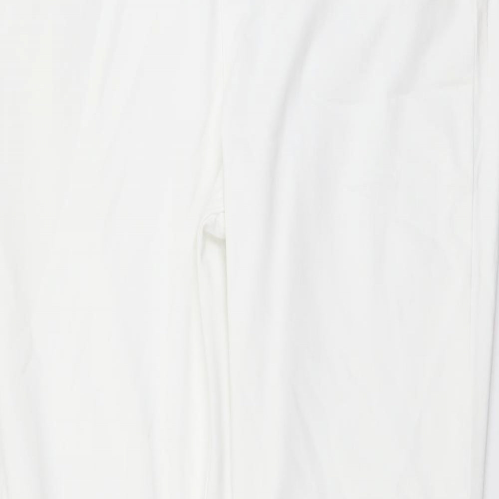Marks and Spencer Womens White Cotton Straight Jeans Size 18 L32 in Regular Button