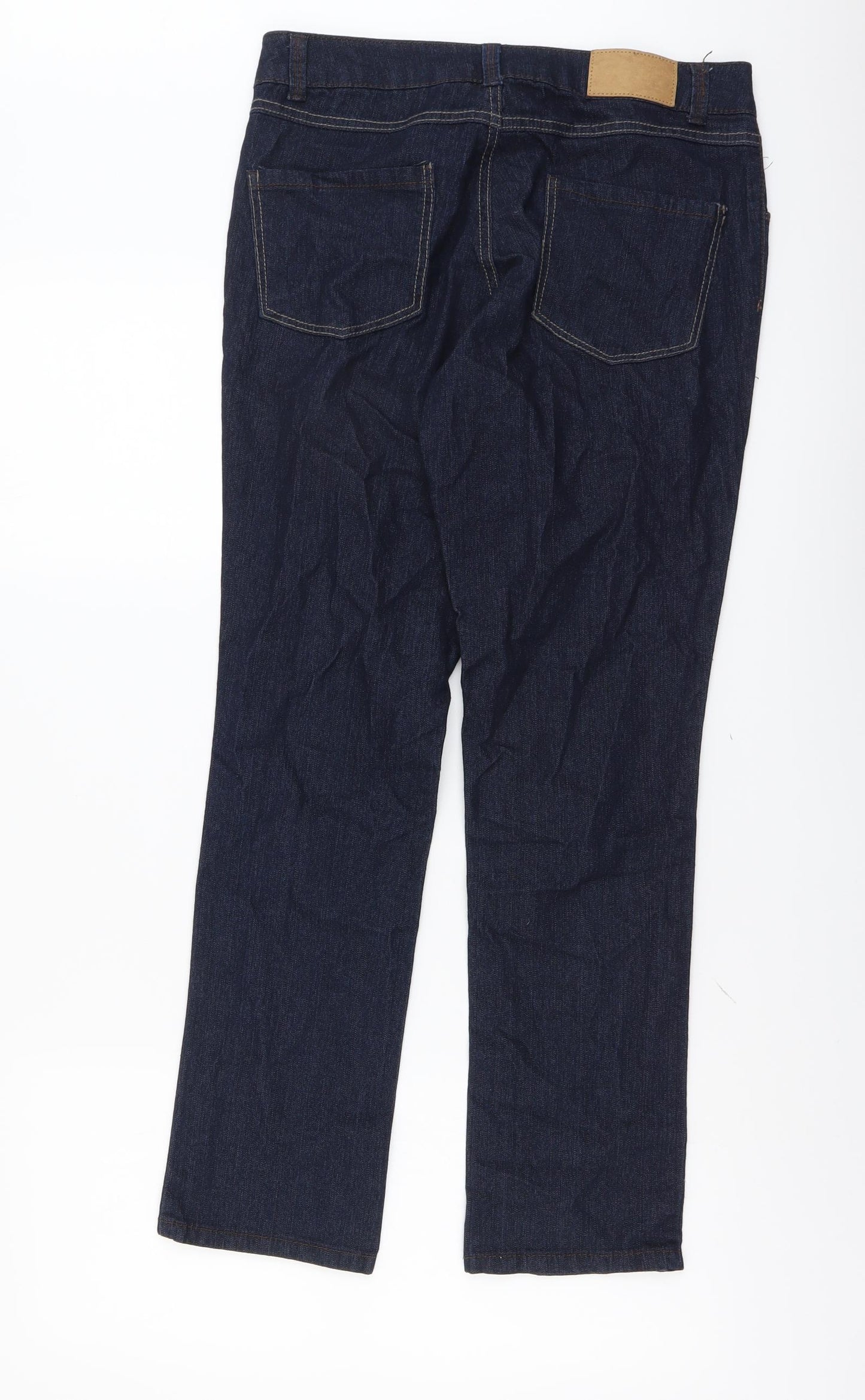 DP Denim Womens Blue Cotton Straight Jeans Size 10 L29 in Slim Button