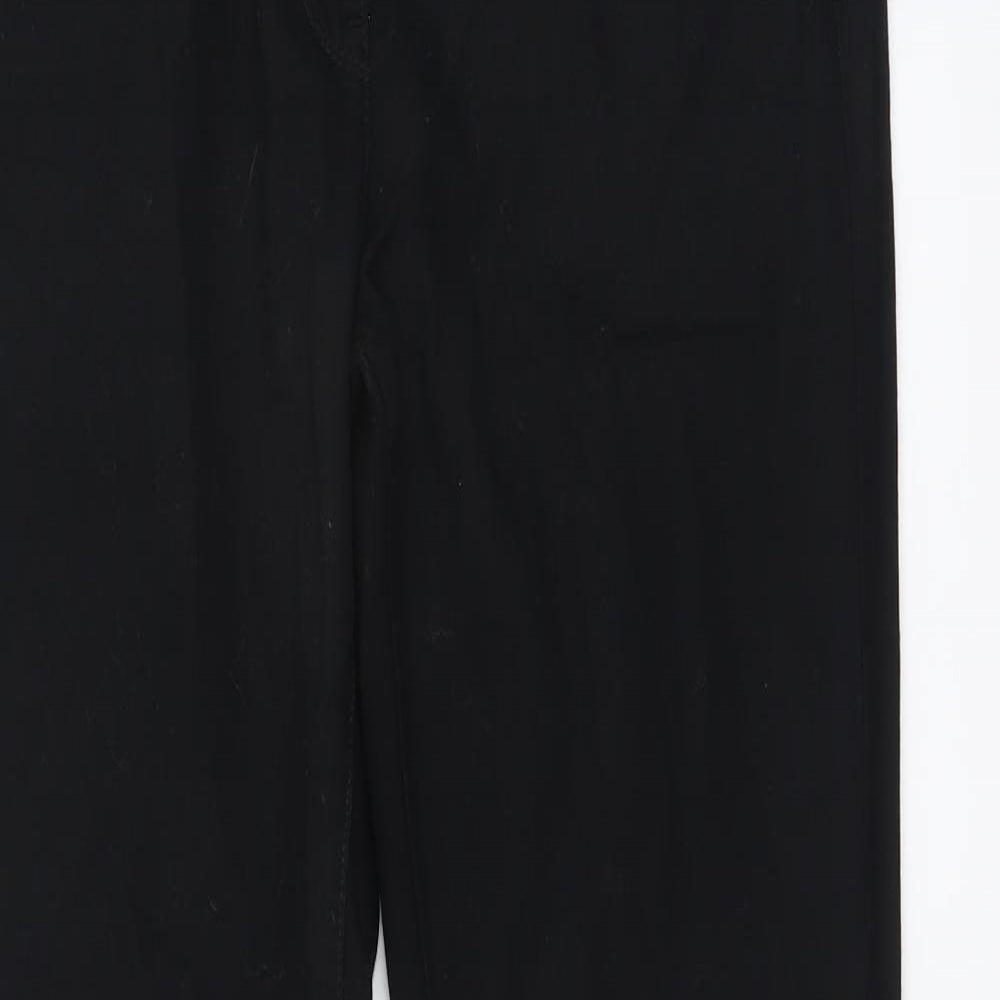 NEXT Womens Black Cotton Bootcut Jeans Size 12 L32 in Regular Button