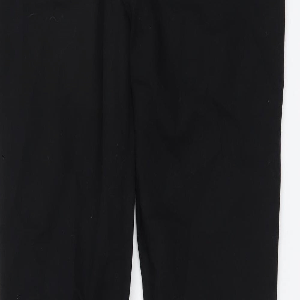 NEXT Womens Black Cotton Bootcut Jeans Size 12 L32 in Regular Button