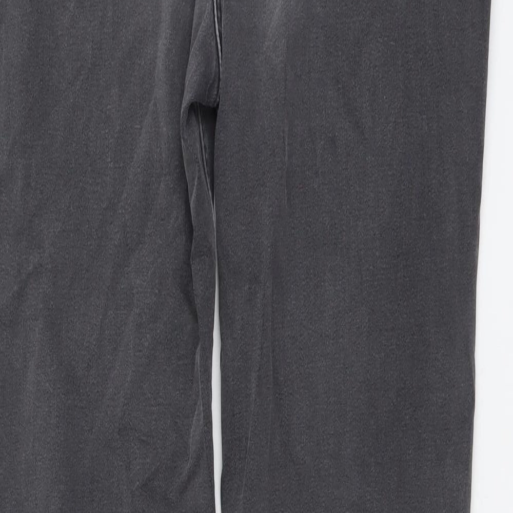 Marks and Spencer Womens Grey Cotton Straight Jeans Size 14 L31 in Regular Button