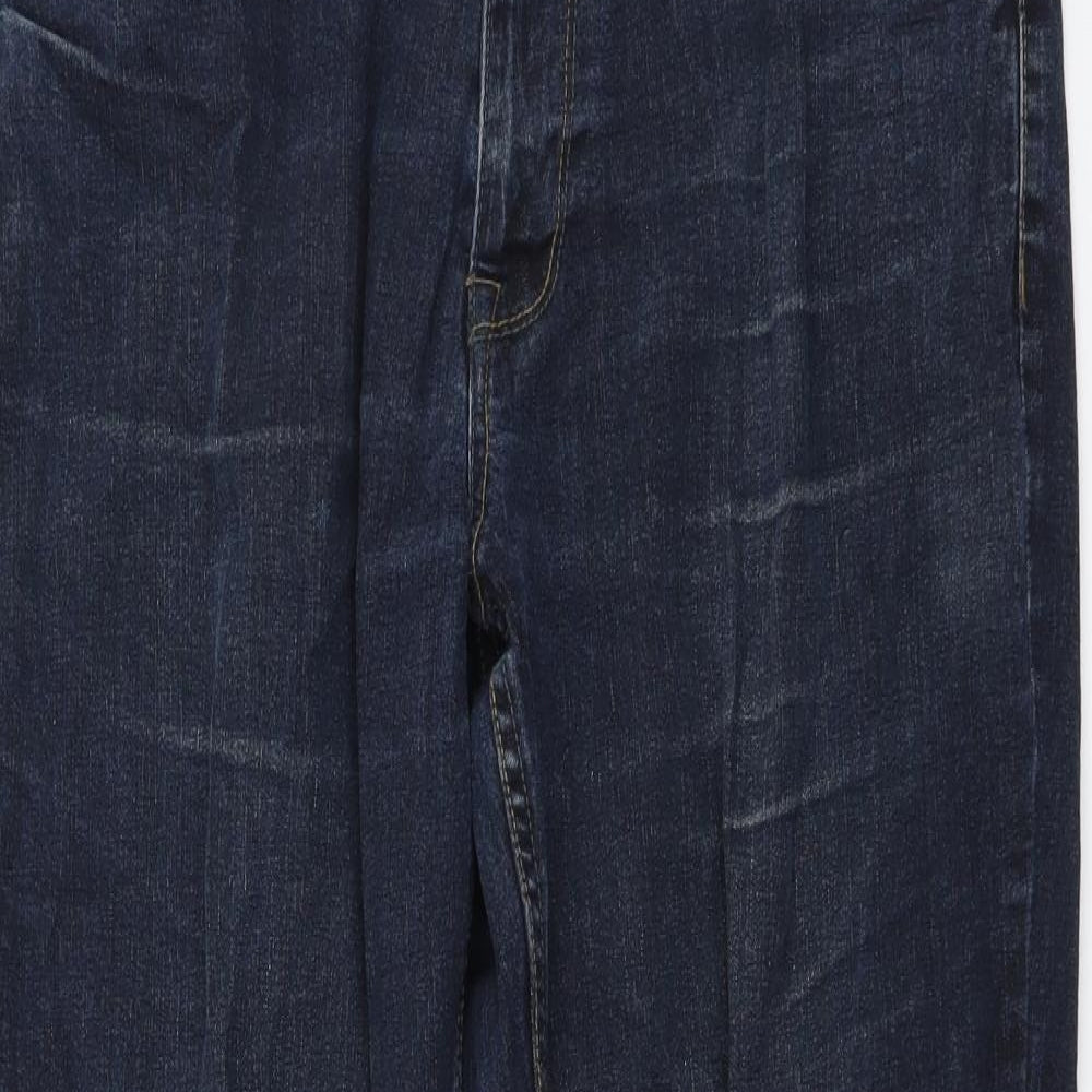 Easy Mens Blue Cotton Straight Jeans Size 36 in L29 in Regular Button