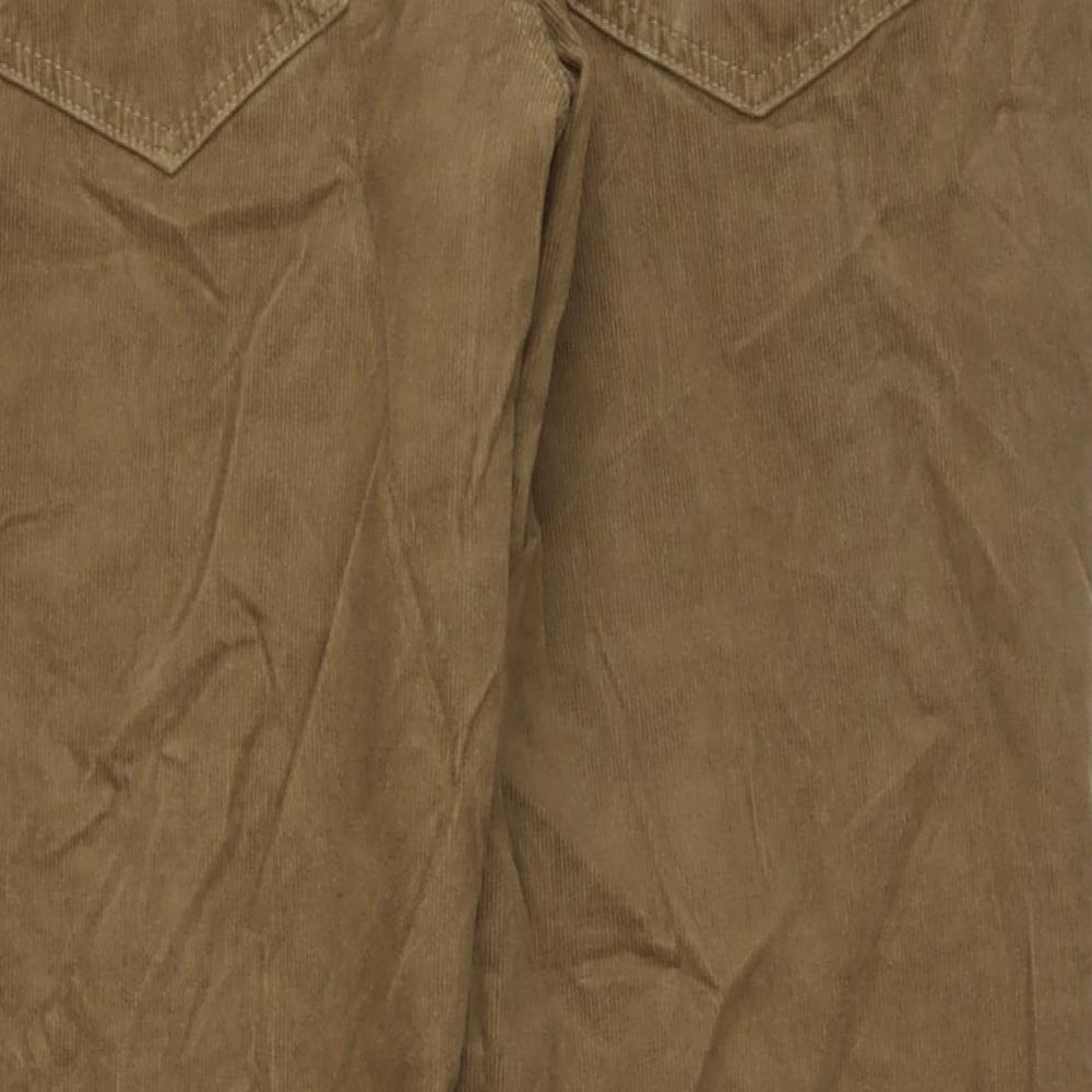 TU Mens Brown Cotton Trousers Size 36 in L30 in Regular Button