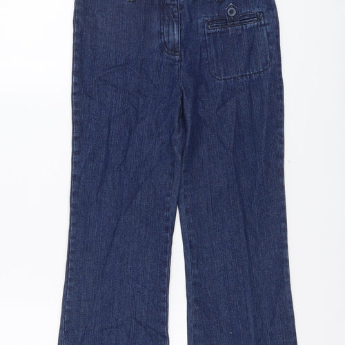 John Lewis Girls Blue Cotton Straight Jeans Size 8-9 Years Regular Button