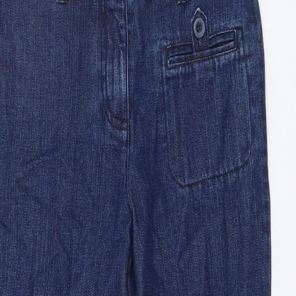 John Lewis Girls Blue Cotton Straight Jeans Size 8-9 Years Regular Button