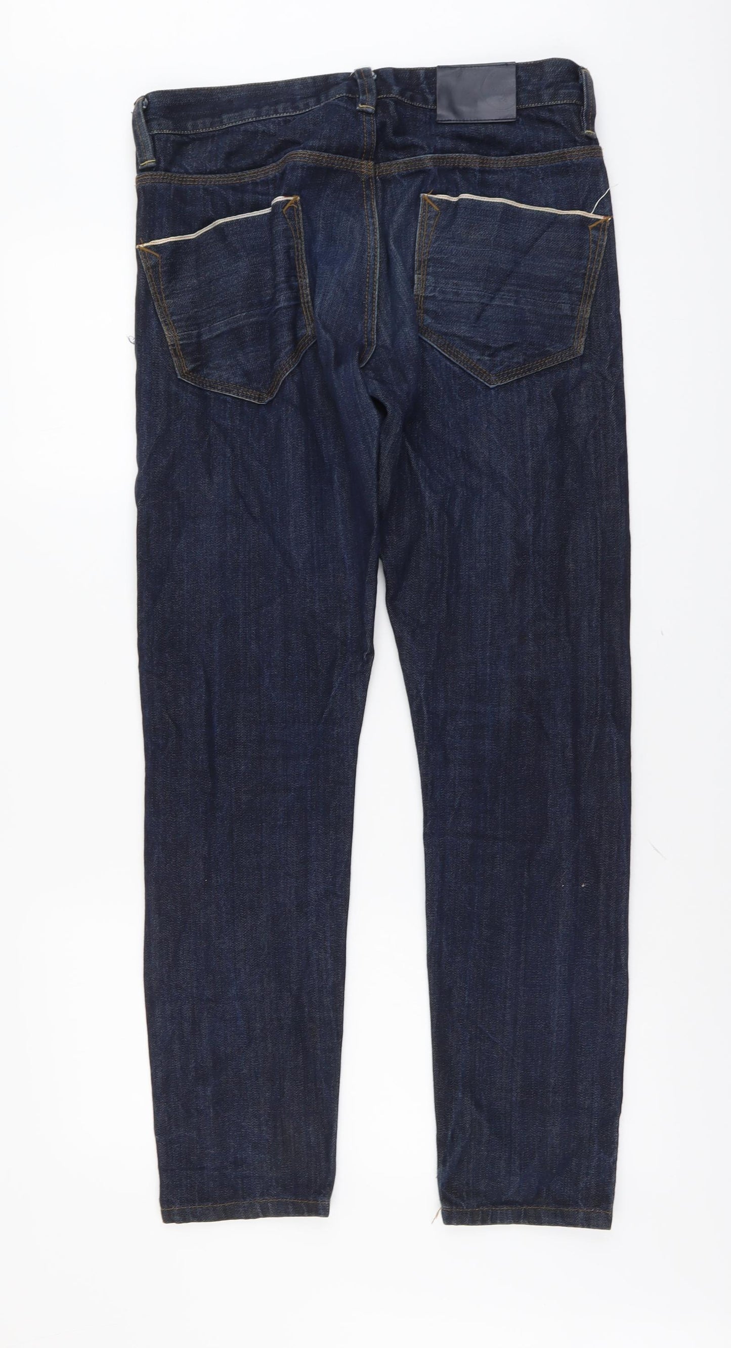 Native Youth Mens Blue Cotton Straight Jeans Size 30 in L30 in Regular Button