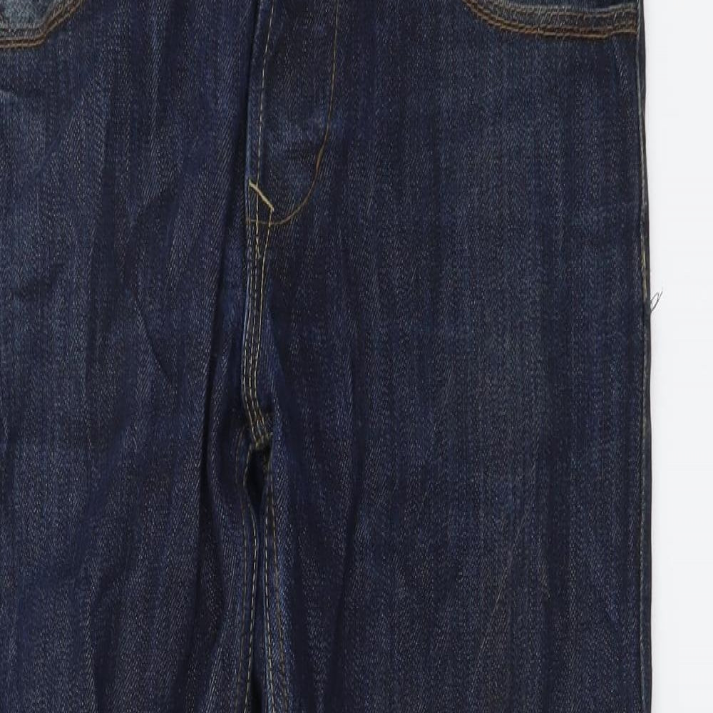 Native Youth Mens Blue Cotton Straight Jeans Size 30 in L30 in Regular Button