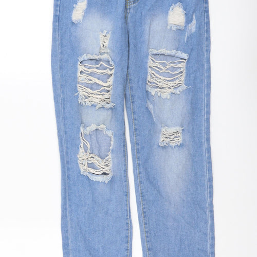 SheIn Womens Blue Cotton Straight Jeans Size XS L27 in Regular Button