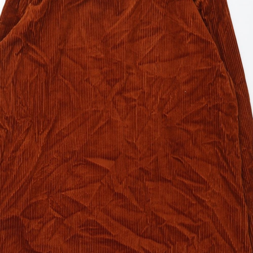 Toats Womens Brown Cotton Shirt Dress Size 14 Collared Button