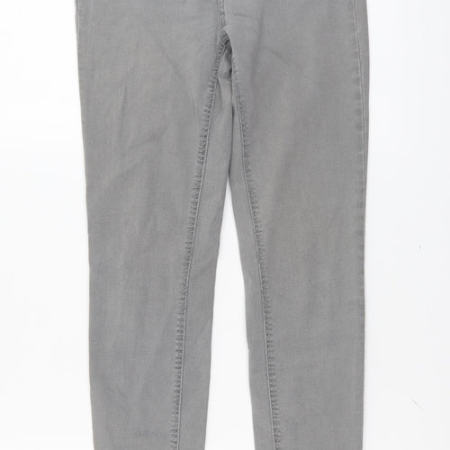 Massimo Dutti Womens Grey Cotton Skinny Jeans Size 12 L29 in Regular Button