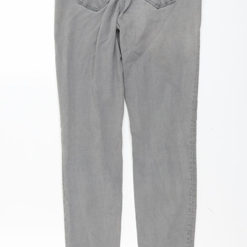 Massimo Dutti Womens Grey Cotton Skinny Jeans Size 12 L29 in Regular Button