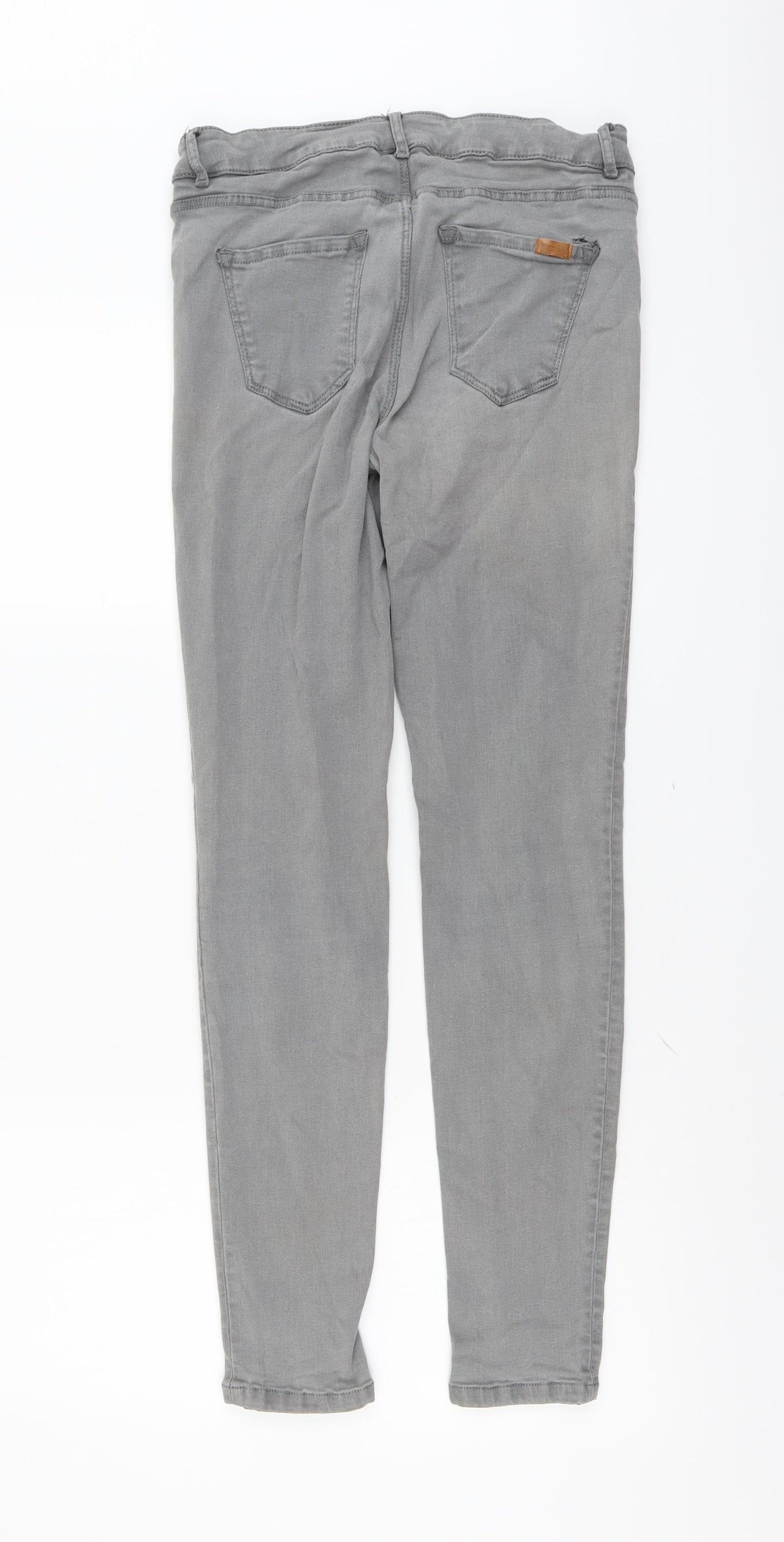 Massimo Dutti Womens Grey Cotton Skinny Jeans Size 12 L29 in Regular Button