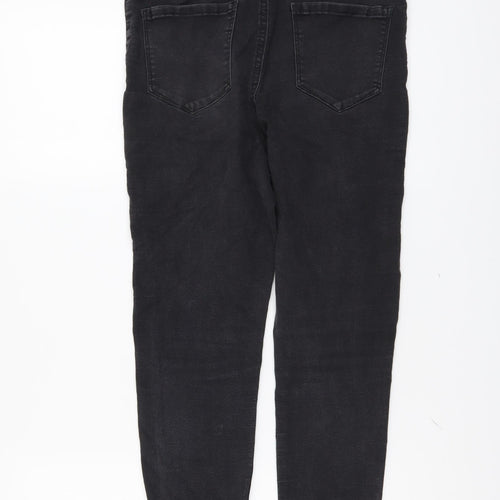 Denim & Co. Womens Grey Cotton Skinny Jeans Size 12 L24 in Regular Button