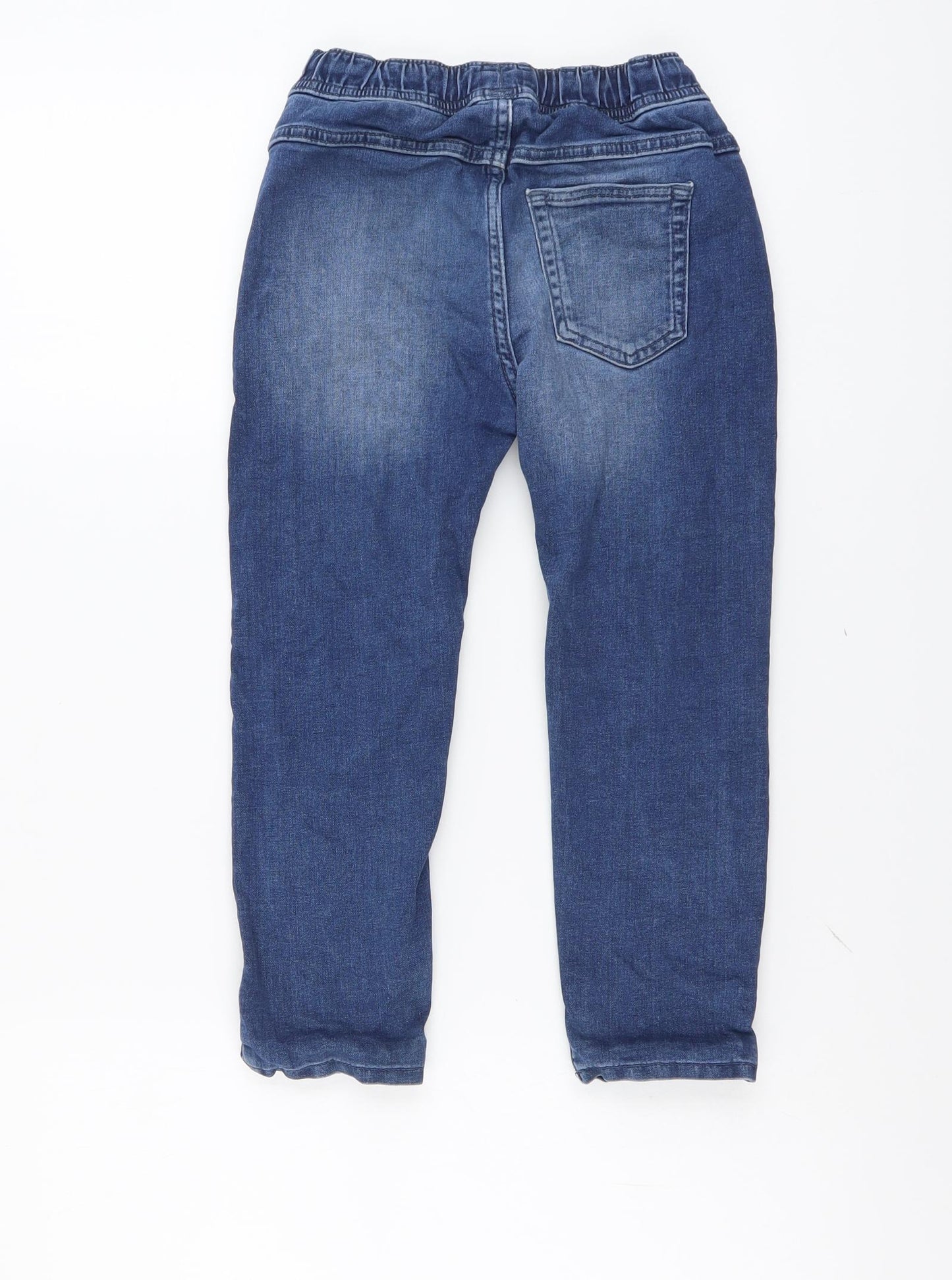 H&M Boys Blue Cotton Straight Jeans Size 5-6 Years Regular Drawstring