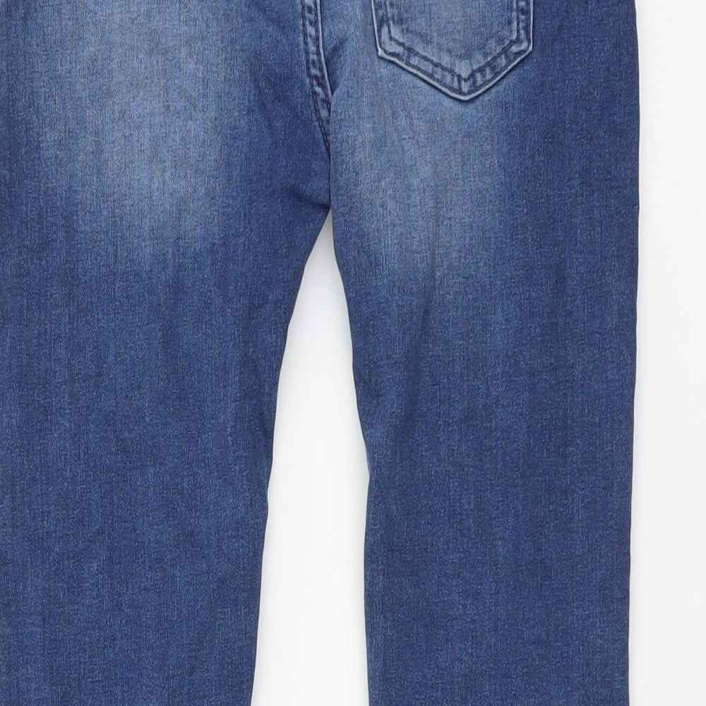 H&M Boys Blue Cotton Straight Jeans Size 5-6 Years Regular Drawstring