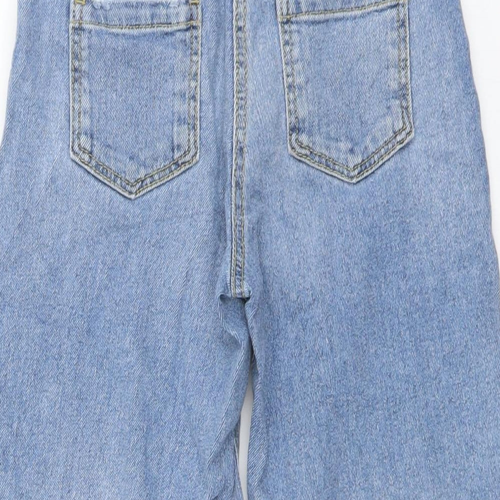 TU Girls Blue Cotton Cropped Jeans Size 5 Years Regular Button