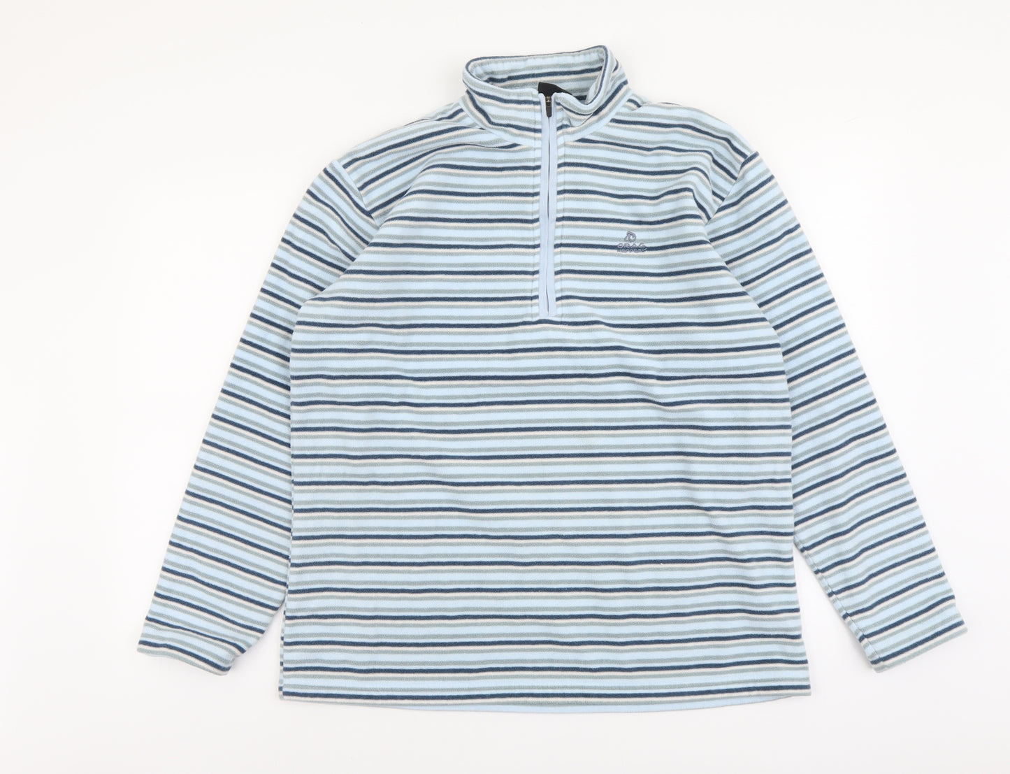 Craghoppers Womens Blue Striped Polyester Pullover Sweatshirt Size 16 Zip