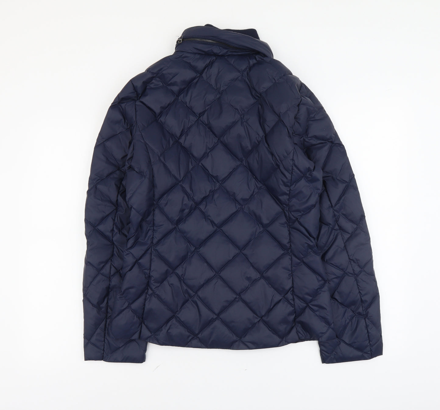 Marks and Spencer Womens Blue Quilted Jacket Size 10 Zip