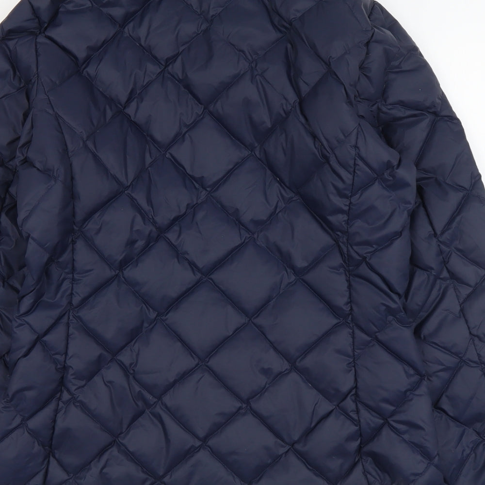 Marks and Spencer Womens Blue Quilted Jacket Size 10 Zip