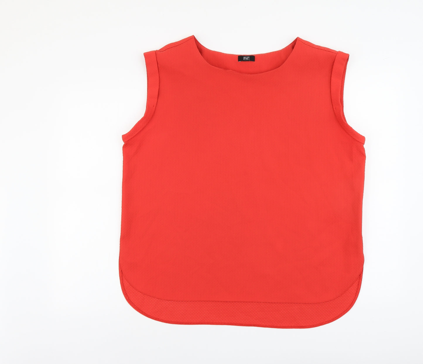 F&F Womens Red Polyester Basic Tank Size 20 Boat Neck