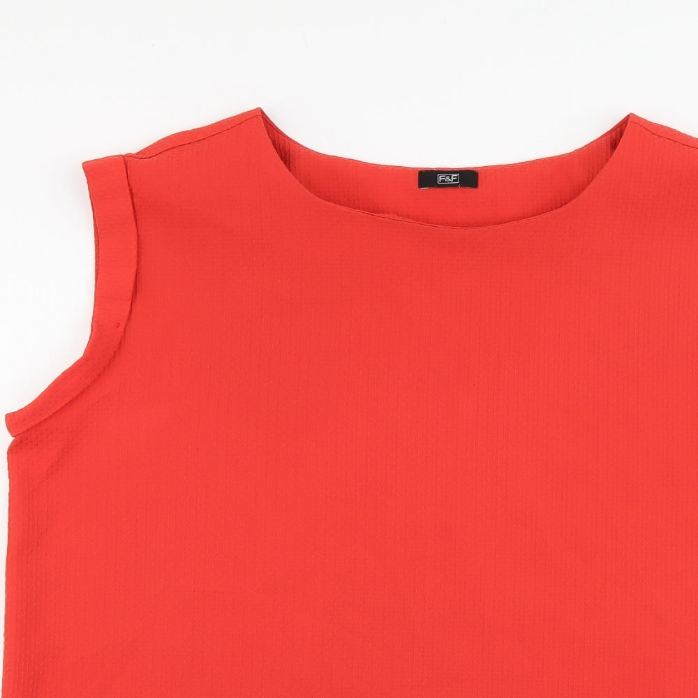 F&F Womens Red Polyester Basic Tank Size 20 Boat Neck