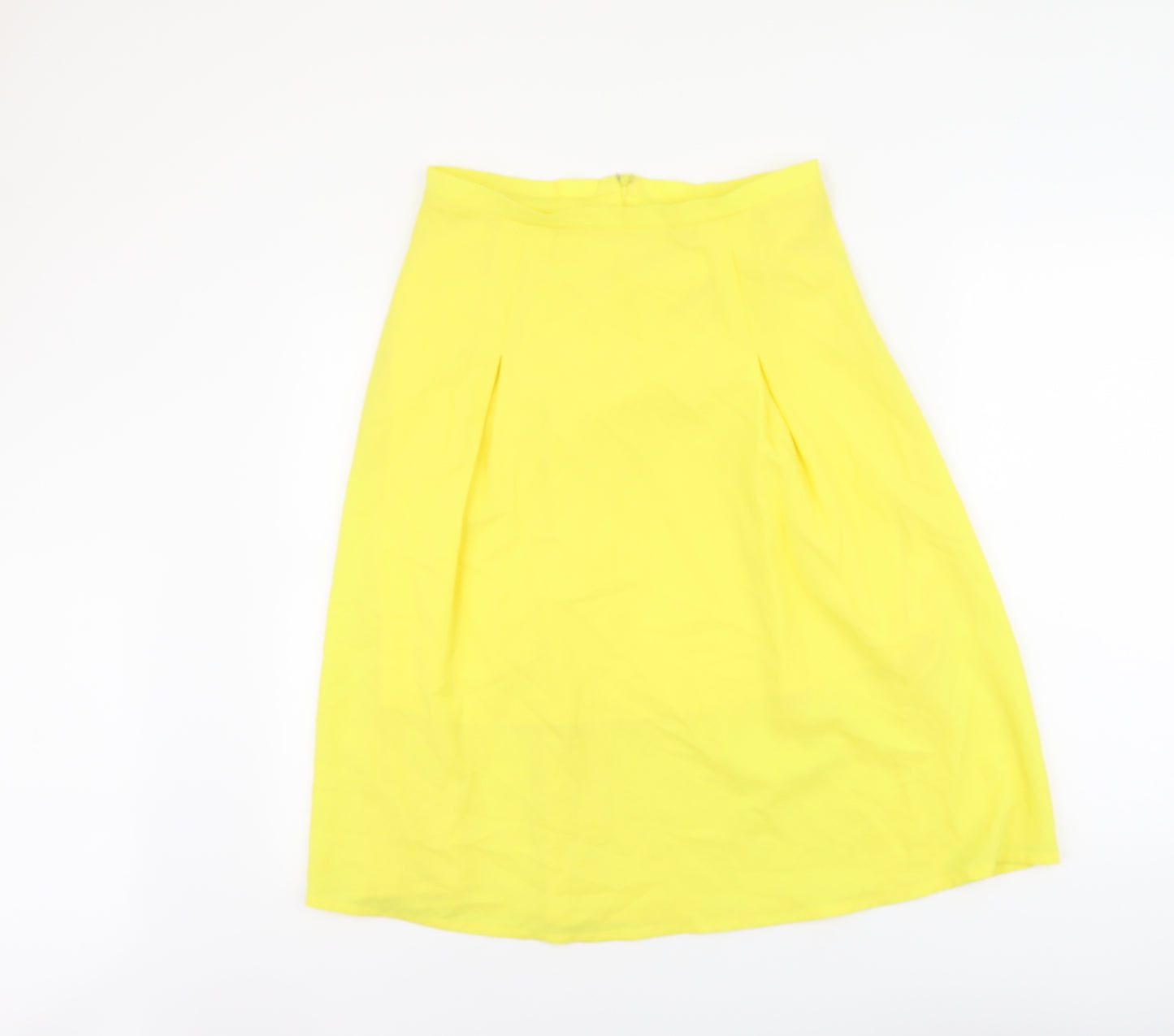 Alice&You Womens Yellow Polyester A-Line Skirt Size 14 Zip