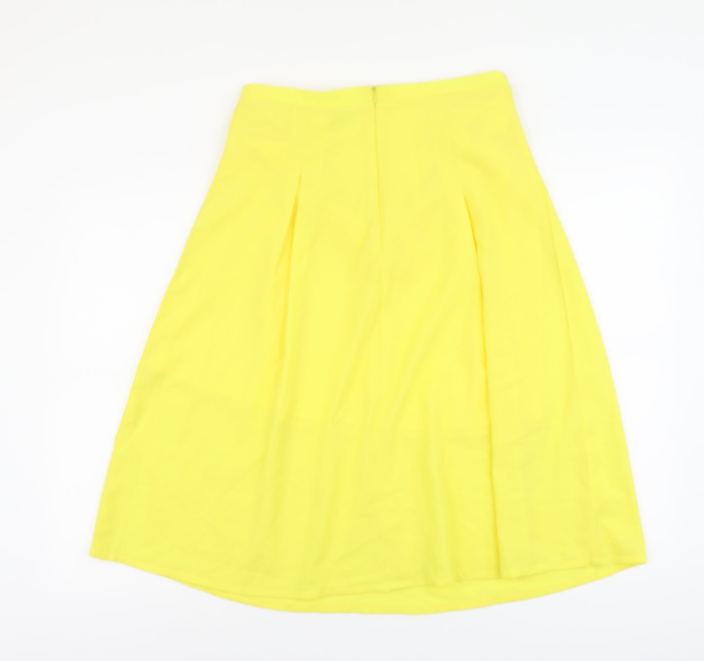 Alice&You Womens Yellow Polyester A-Line Skirt Size 14 Zip