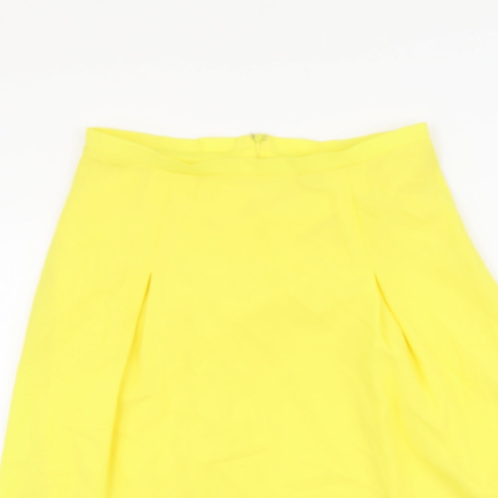 Alice&You Womens Yellow Polyester A-Line Skirt Size 14 Zip