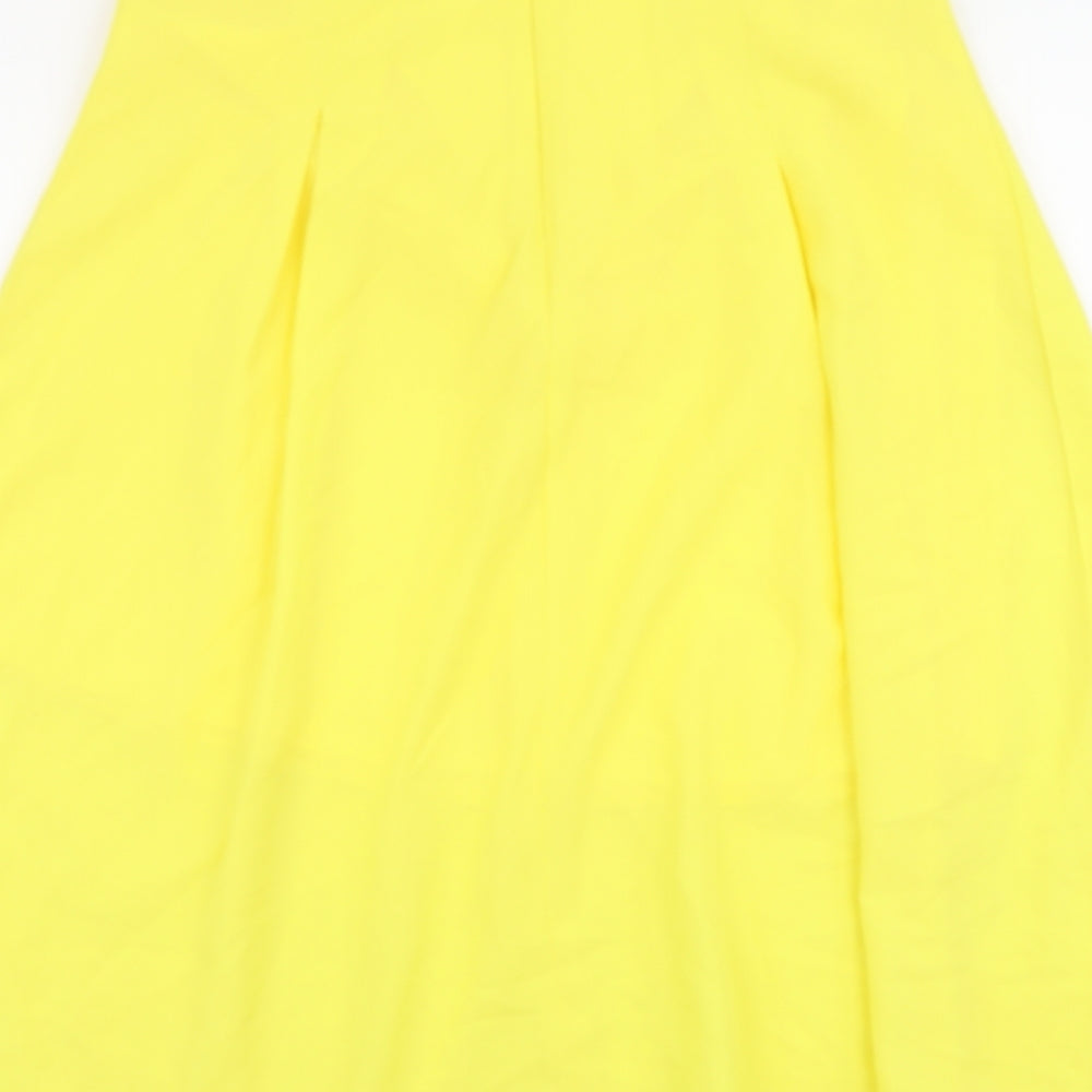 Alice&You Womens Yellow Polyester A-Line Skirt Size 14 Zip