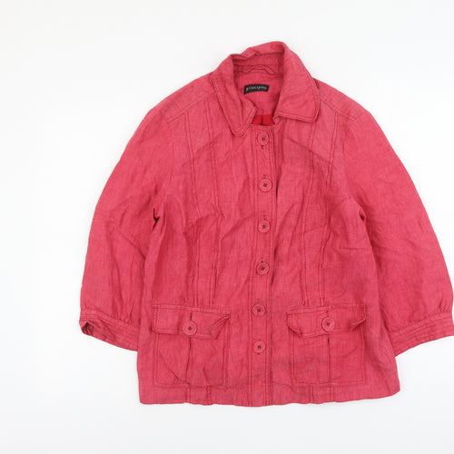 Principles Womens Pink Jacket Size 14 Button