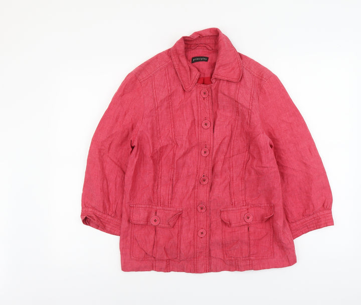 Principles Womens Pink Jacket Size 14 Button